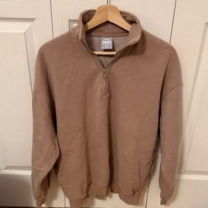 TNA Brown Half-Zip Mega Sweatshirt size 2
